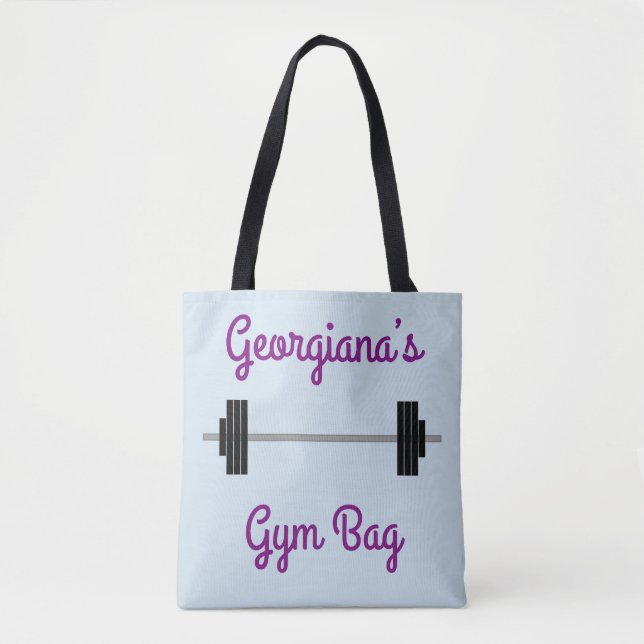 Tasche mit Barbell + Personalisierter Name + (Vorderseite)