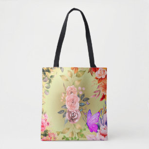 Tasche mit bunten Springblüten