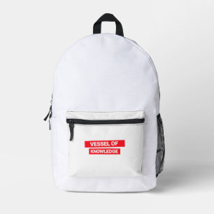Tasche mit Druck und Näharbeit zum Thema Wissensbe
