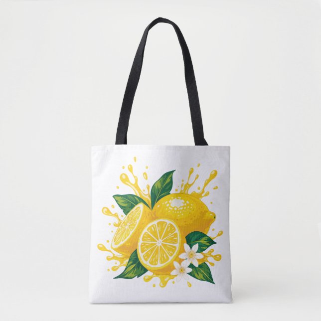 Tasche mit einem hellen Zitronenmuster (Vorderseite)