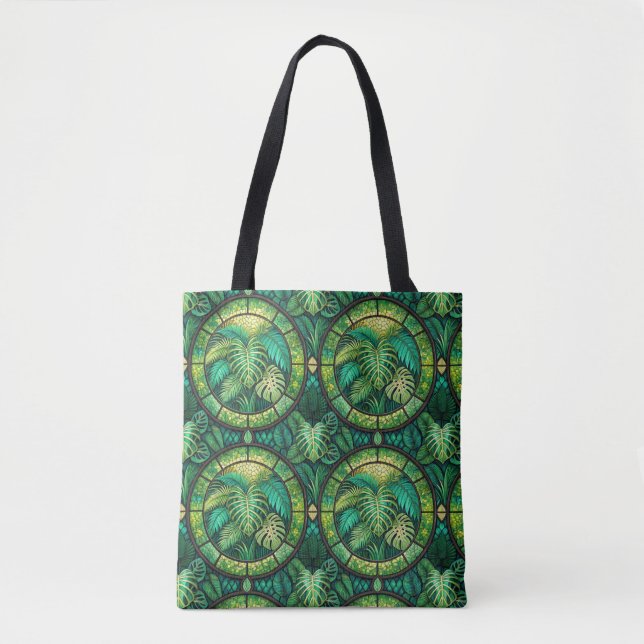 Tasche mit einem lebendigen grünen Mandala-Design  (Vorderseite)