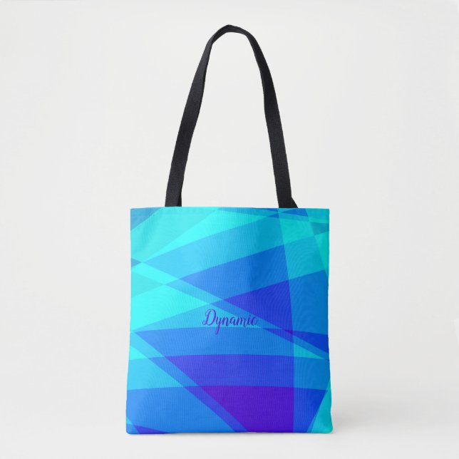 Tasche mit geometrisch blauen, Lila Formen (Vorderseite)