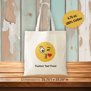 Tasche mit Gesicht, das einen Kuss wirft