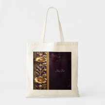 Tasche mit goldenem Blumenornament mit Perlen