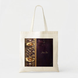 Tasche mit goldenem Blumenornament mit Perlen