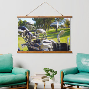Tasche mit Golf Clubs, Wandhaken Wandteppich Mit Holzrahmen