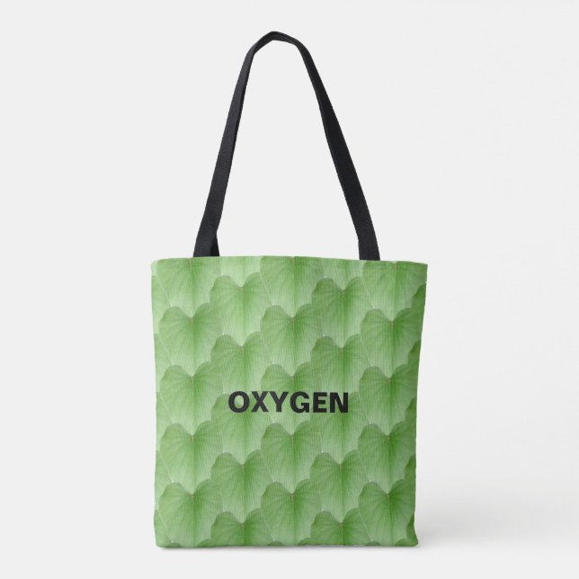 Tasche mit grünem Herzblattmuster (Rückseite)