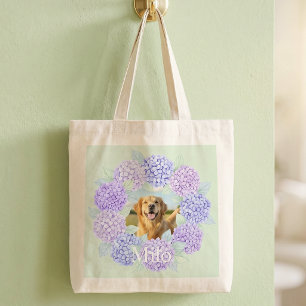 Tasche mit individuellem Hunde-Foto und violettem 