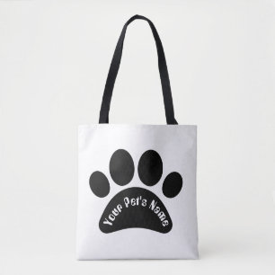 Tasche mit individuellem Hundepfotenabdruck und Na