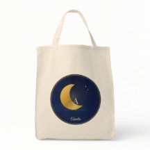 Tasche mit individuellem Monogramm, Navy Gold Halb