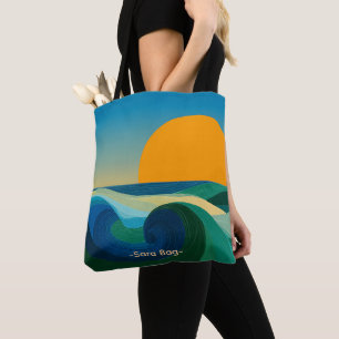 Tasche mit individuellem Namen im Mid-Century-Bauh