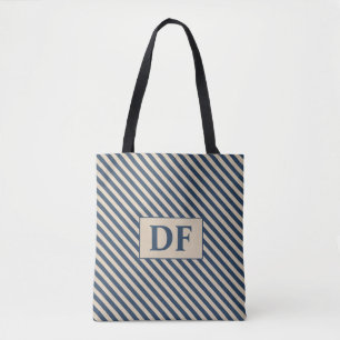 Tasche mit individuellen Anfangsbuchstaben in Blau