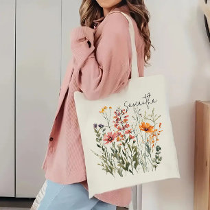 Tasche mit individuellen Wildblumen, Brautjungfern