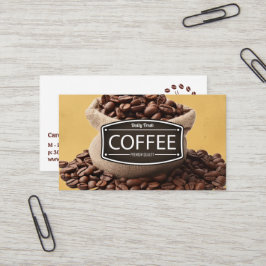 Tasche mit Kaffeebohnen Visitenkarte