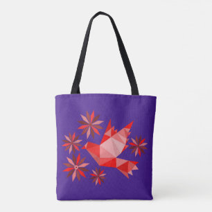 Tasche mit kreativem Vogel mit Blume