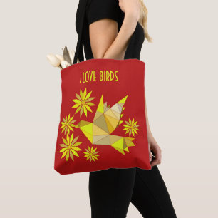 Tasche mit kreativem Vogel mit Blume