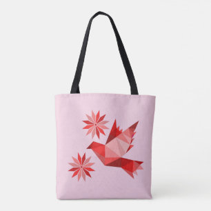 Tasche mit kreativem Vogel mit Blume