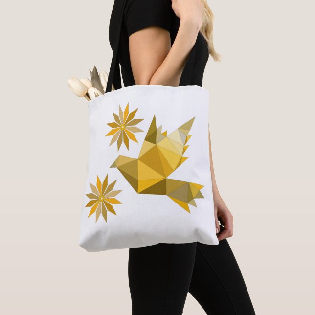 Tasche mit kreativem Vogel mit Blume (Von Nahem)