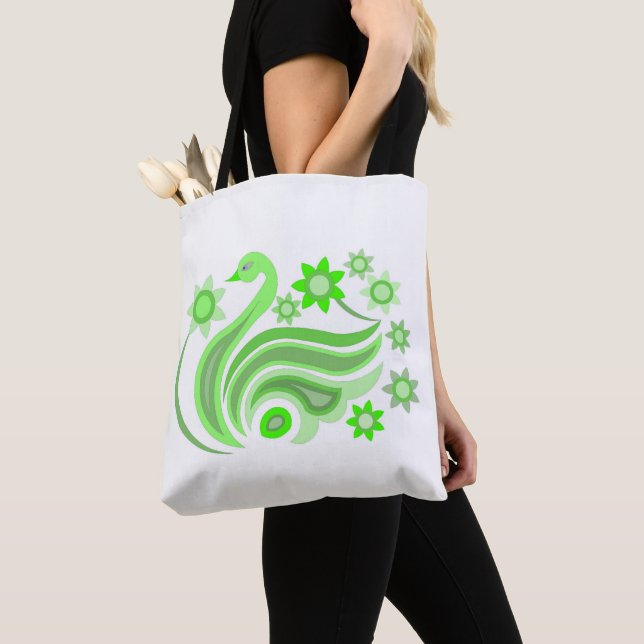 Tasche mit kreativem Vogel mit Blume (Von Nahem)