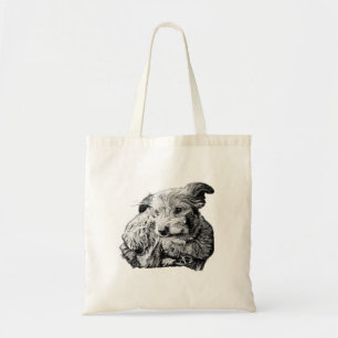 Tasche mit Kunstmotiv eines rauen Terrier-Mischlin