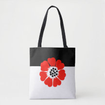 Tasche mit modernem Mohndesign