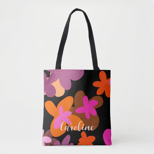 Tasche mit rosa Blumenmuster (Vorderseite)