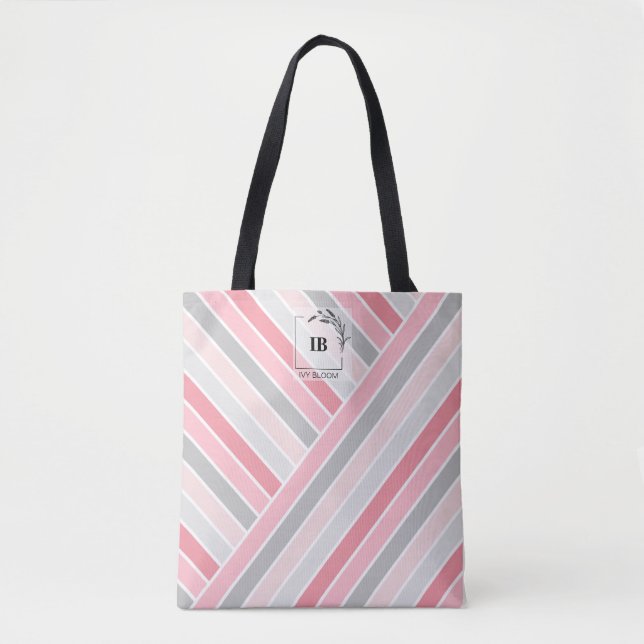 Tasche mit rosa gestreiftem Monogramm (Vorderseite)