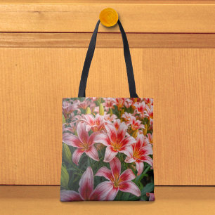 Tasche mit rosa Lilien