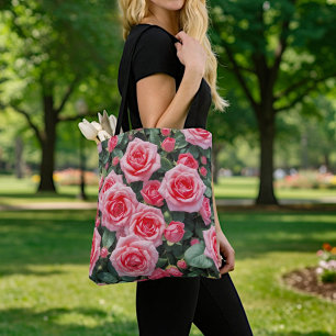 Tasche mit rosa Rosen