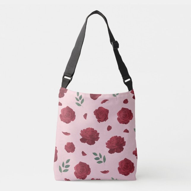 Tasche mit Rosenmuster Schultergurt | Tote Bag (Vorderseite)