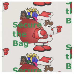 Tasche mit schwarzem Santa-Stoff Stoff