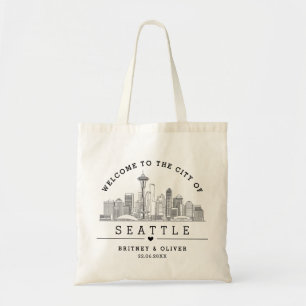 Tasche mit Seattle-Skyline – Individuelles Hochzei