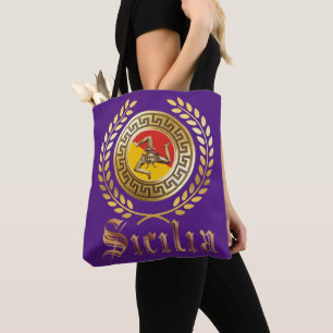 Tasche mit Sizilienflagge und -emblem als Geschenk