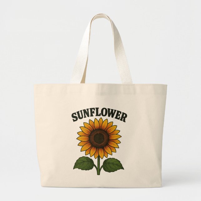 Tasche mit Sonnenblumenmalerei. (Vorne)