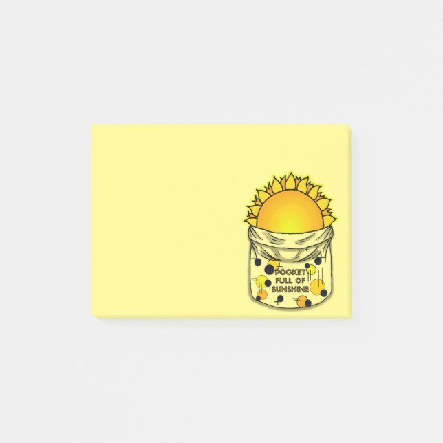 Tasche mit Sonnenschein Post-it Klebezettel (Vorderseite)