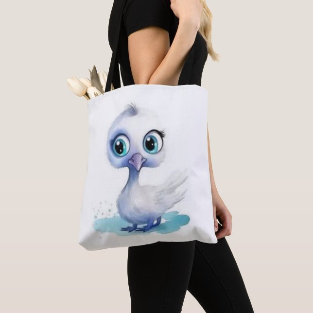 Tasche mit süßen weißen Enten (Von Nahem)