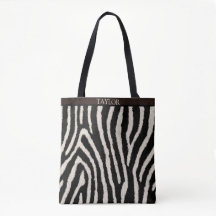 Tasche mit Zebramuster und individuellem Namen