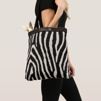 Tasche mit Zebramuster und individuellem Namen