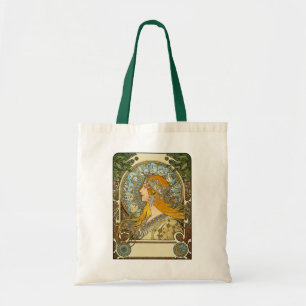 Tasche: Mucha Kunst Nouveau - Tierkreis - La-Feder Tragetasche