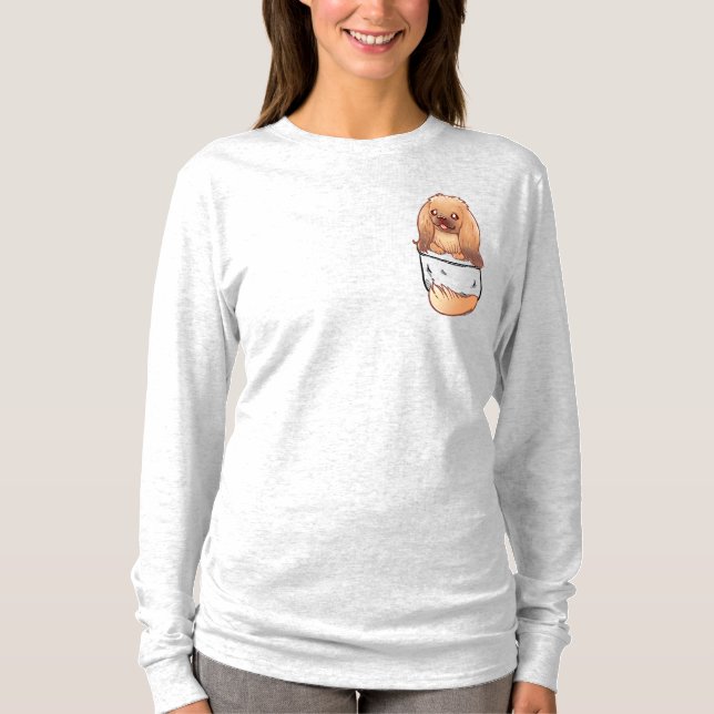 Tasche niedlicher Pekingese Welpen-Hund T-Shirt (Vorderseite)