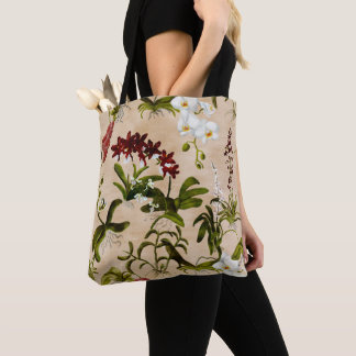 Tasche - Orchideenmuster in Beige