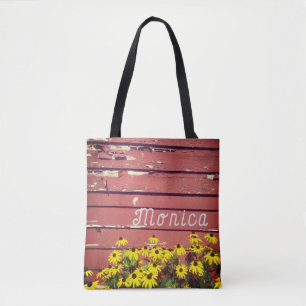 Tasche personalisierter Name mit rustikalem Holz u