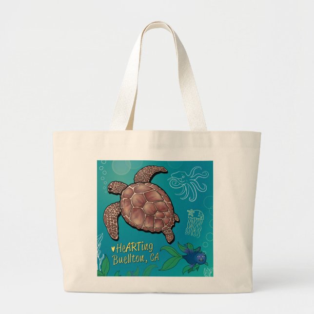 Tasche - Schildkrötenschwimmer - Buellton.Art (Vorne)