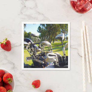 Tasche voll mit Golfklubs, Papier Party Napkins Serviette