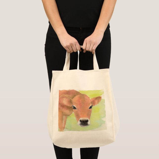 Tasche Watercolor Cow Grocery (Vorderseite (Produkt))