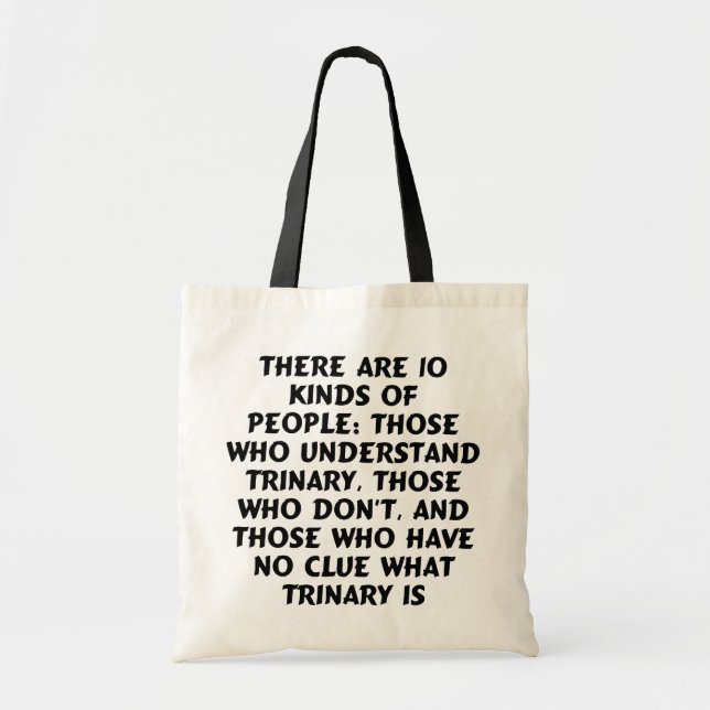 Taschen) dort sind 10 trinary Arten… Tragetasche (Vorne)