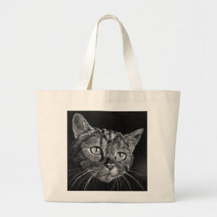 Taschen-Kunst-Katzen-Gesicht Jumbo Stoffbeutel
