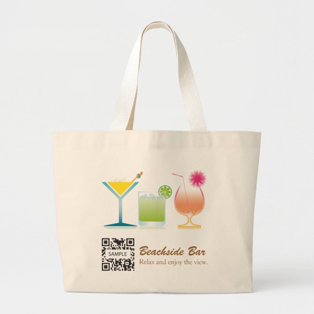 Taschen-Schablonen-strandnahes Bar Jumbo Stoffbeutel (Vorne)