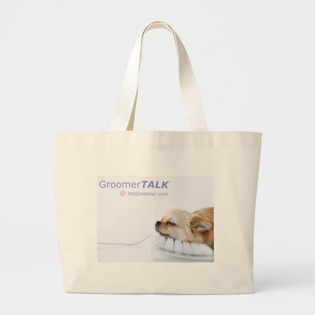 Taschen-Tasche GroomerTALK @ PetGroomer.com Jumbo Stoffbeutel (Vorne)