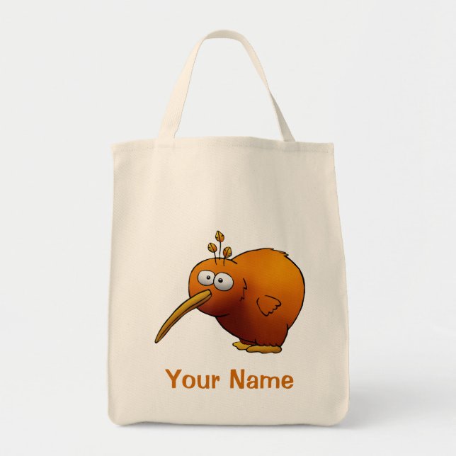 Taschen-Tasche, niedlicher Kiwi-Vogel-Cartoon, Tragetasche (Vorne)